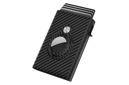 Smart Wallet for AirTag RFID Blocking Leather Card Holder with ID Window Cash Slot