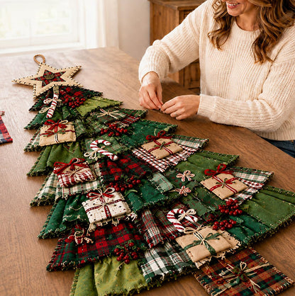 Christmas Tree Door Hanging Kit DIY Quilted Ornament - Green