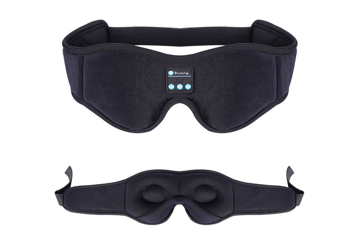 Bluetooth Sleep Headphones Wireless 3D Sleep Mask Bluetooth 5.0 Music Eye Mask with Ultra-Thin Stereo Speaker-Black