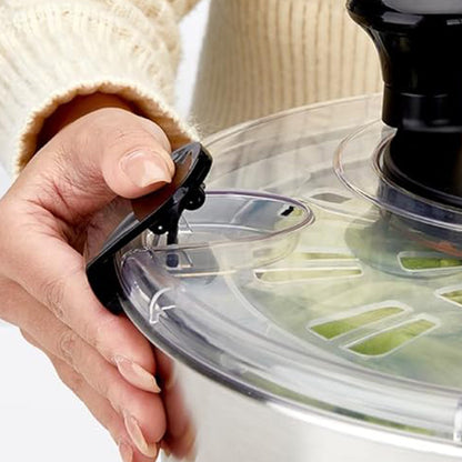 5L Stainless Steel Salad Spinner Vegetable and Fruit Washer Dryer Bowl