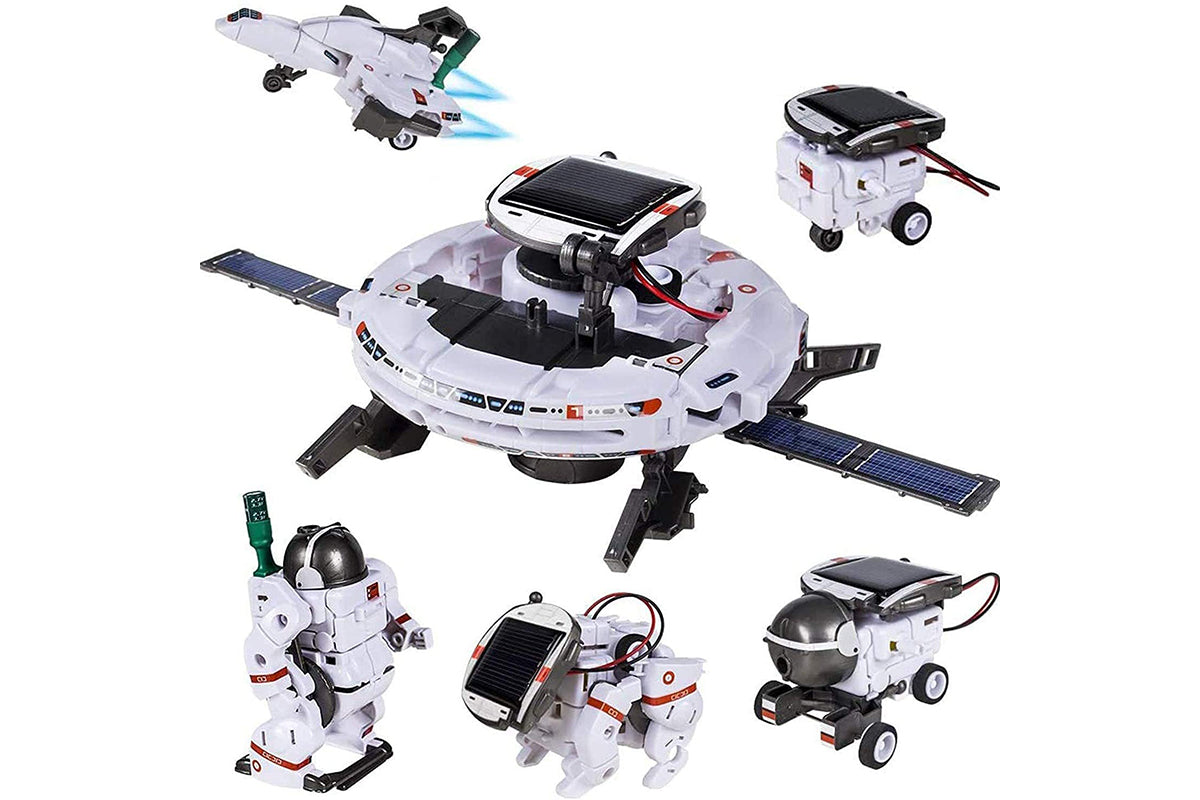 6-in-1 Solar Robot Science Kits Solar Robot Kit STEM Toys for Gift-White