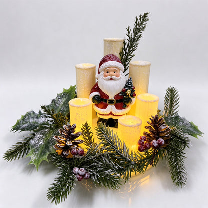 Christmas Decoration Candle Light Resin Christmas Table Centerpieces - Santa