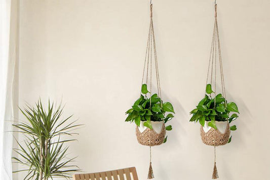 2Pcs Macrame Plant Hanger Indoor Outdoor for Different Size Hanging Planter Basket
