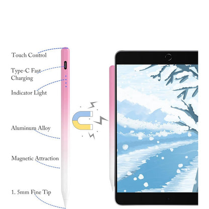 Stylus Pen for iPad A16 11 10 9 8 7 6 iPad mini 7 6 5 with 2 Tips-Pink