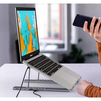 8-in 1 Laptop Stand with Docking Station USB 3.0 PD 100W 4K HDMI for MacBook