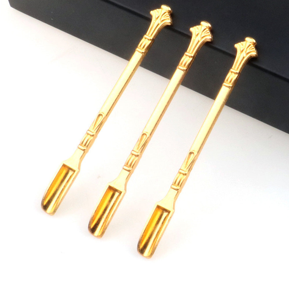 6Pcs Mini Metal Scoop Small Sampling Spoon for Spice Coffee-Gold
