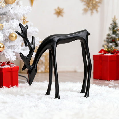 Christmas Reindeer Figurines Centerpieces Decor for Coffee Table Fireplace Small