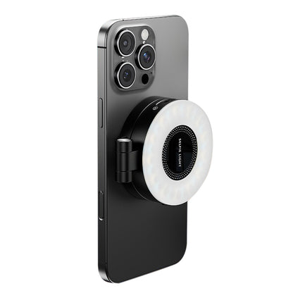 Phone Selfie Light Rechargeable Folding Phone Fill Light With Mirror-Black