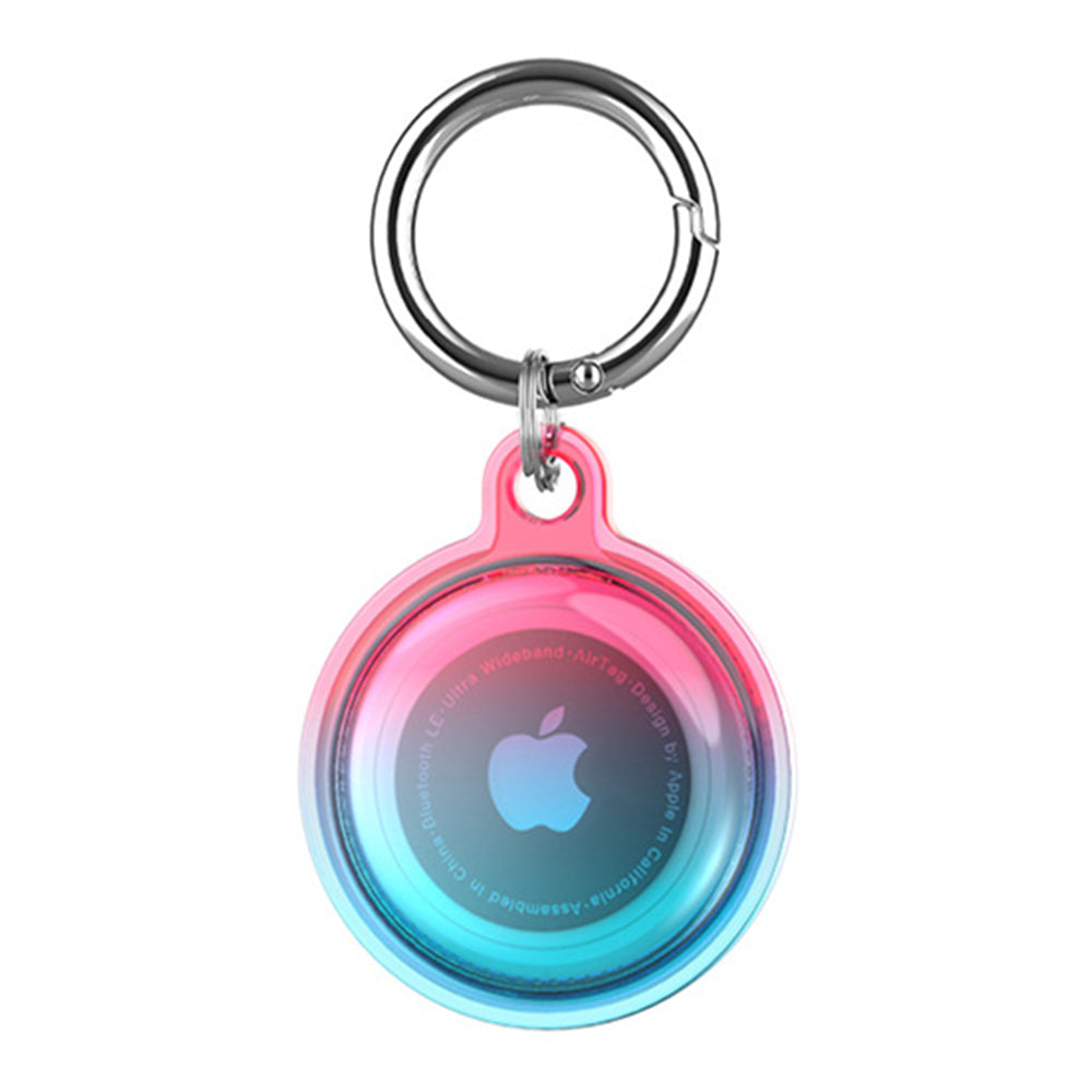 4 Pcs for Airtags Keychain Water-resistant Holder Case Dog Tag Tracker Compatible with Airtag-Gradient blue and purple