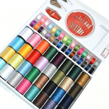 64 Color Sewing Thread Kit with Needles Tape Measure and Sewing Tools