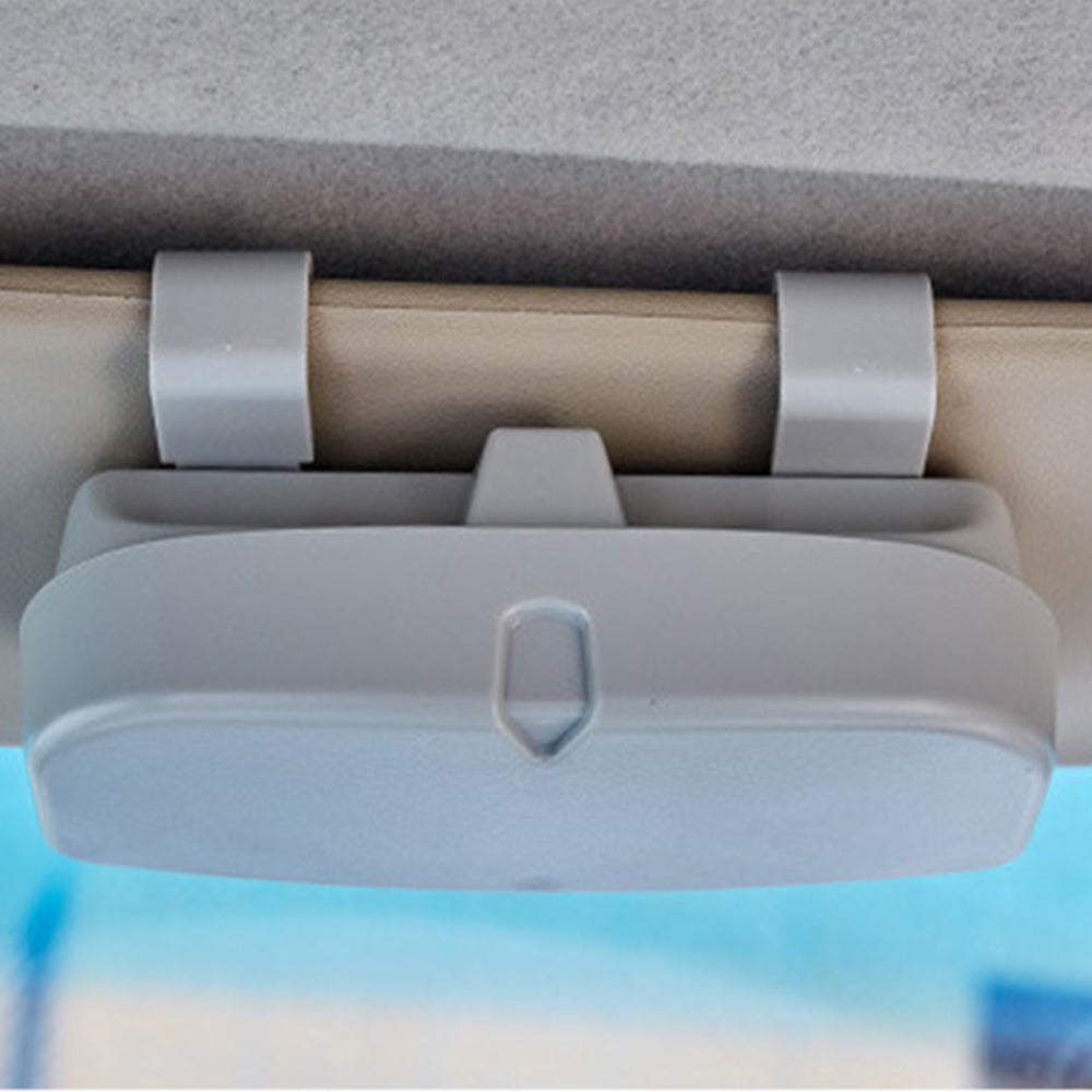 Car Sunglasses Holder Case Box Glasses Clip Auto Visor Card Ticket Organizer Grey