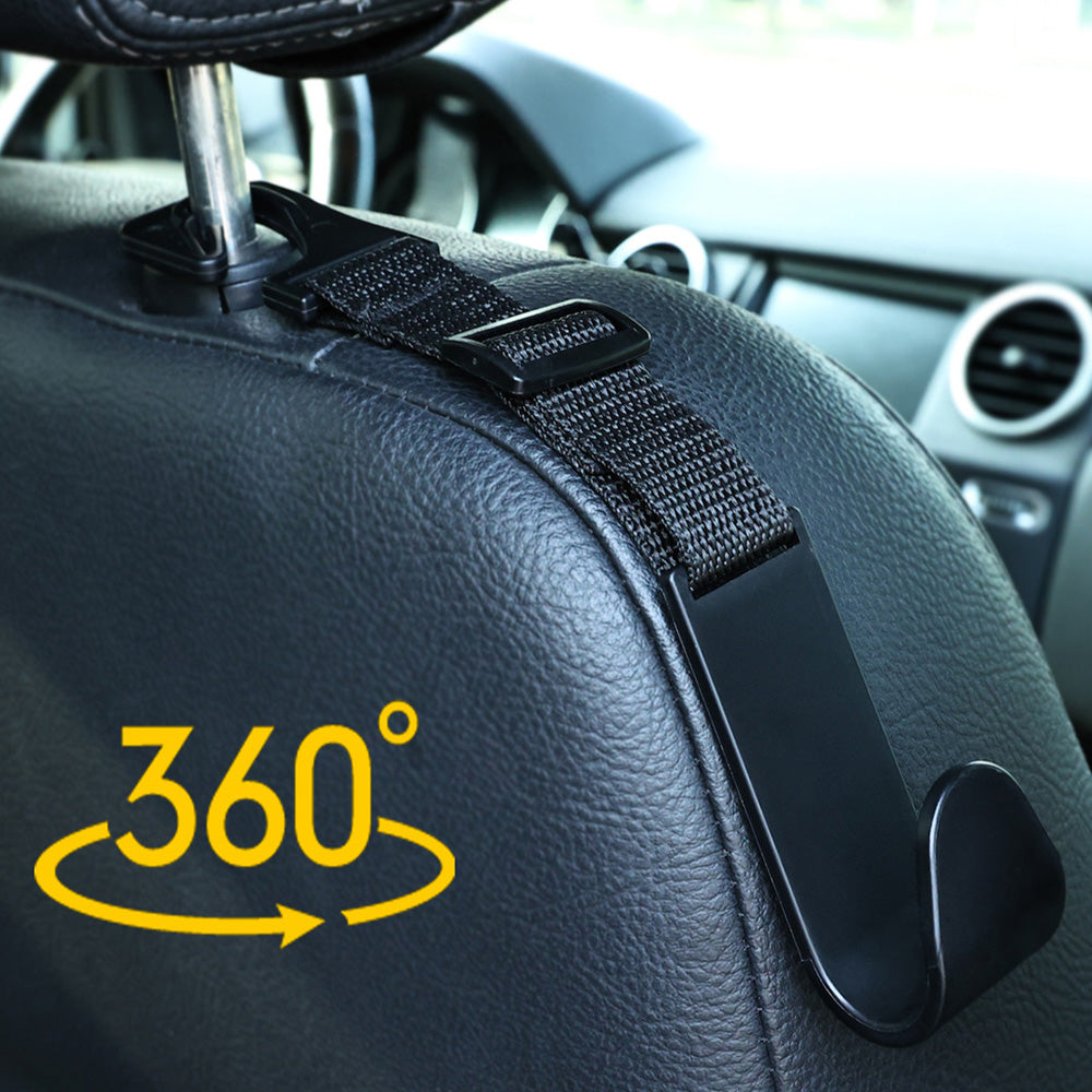 4Pcs Car Seat Headrest Hook Adjustable Multi Functional Cargo Hook for Most Cars