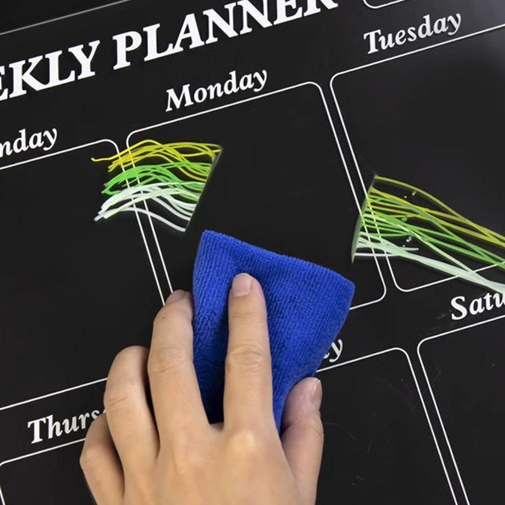 Acrylic Magnetic Calendar for Fridge Clear Dry Erase Board Planner with 5 Colorful Markers Monthly Style