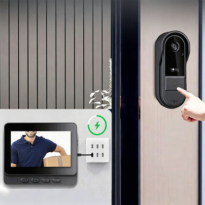 1080P Wireless Smart Doorbell Camera No Subscription with 4.3in Monitor
