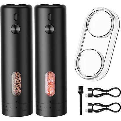 2 Piece Rechargeable Electric Salt Pepper Grinders