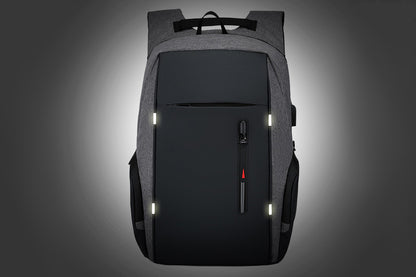 Travel Laptop Backpack with USB Port School Bookbag Fits 15.6 Inch Laptop-Grey