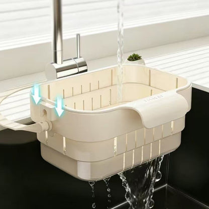 2Pcs Foldable Hanging Sink Strainers in White and Green
