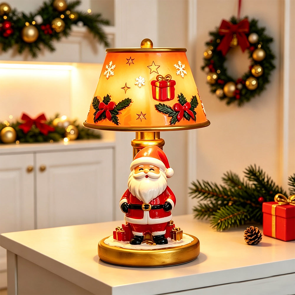 Christmas Table Lamp Vintage Resin Desk Light - Santa