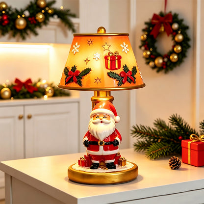 Christmas Table Lamp Vintage Resin Desk Light - Santa