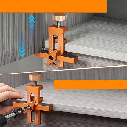 Cabinet Door Mounting Alignment Tool with Measurement Scale - Orange