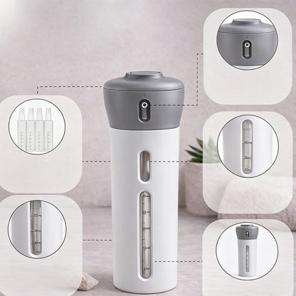 4-In-1 Travel Dispenser Bottle Set for Shampoo Lotion-Grey