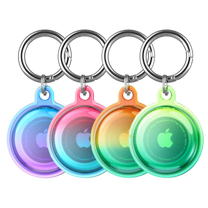 4 Pcs for Airtags Keychain Water-resistant Holder Case Dog Tag Tracker Compatible with Airtag-Gradient blue and purple