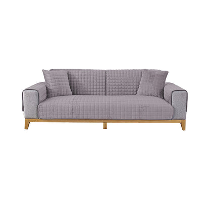 Universal Flannel Sofa Cushion Slipcover Non-Slip Thickened Sofa Cushion Towel Dark Gray