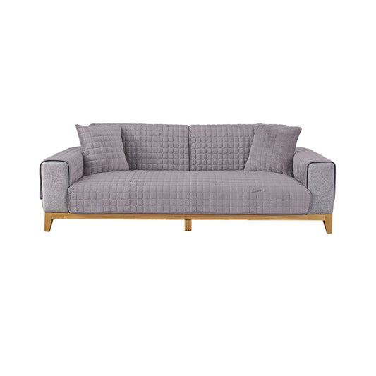 Universal Flannel Sofa Cushion Slipcover Non-Slip Thickened Sofa Cushion Towel Dark Gray