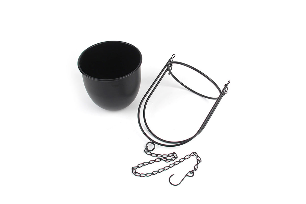 Swing Hanging Planter Planter Pots for Outdoor Plants with Drainage Hole-Black