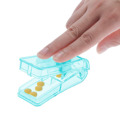 Set of 3Pcs Portable 2-in-1 Pill Cutter Guard Mini Pill Splitter Small Large Tablet Divider Pill Case