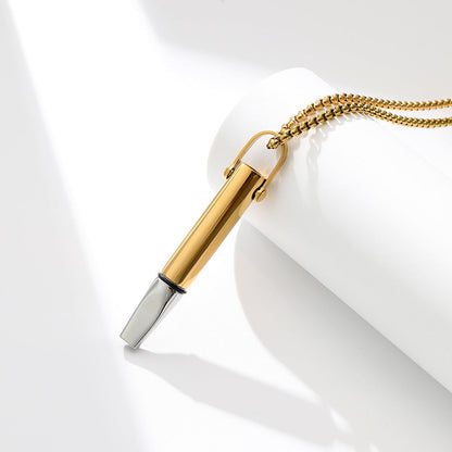 Mindfulness Breathing Necklace Stress Relief Pendant Stainless Steel Anxiety Breathe Necklace Gold