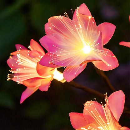 2pcs Solar Garden Lights Orchid Flower Outdoor Stake Solar Powered Landscape Lights -Warm White