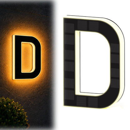 Solar Illuminated Address Sign with Light -D
