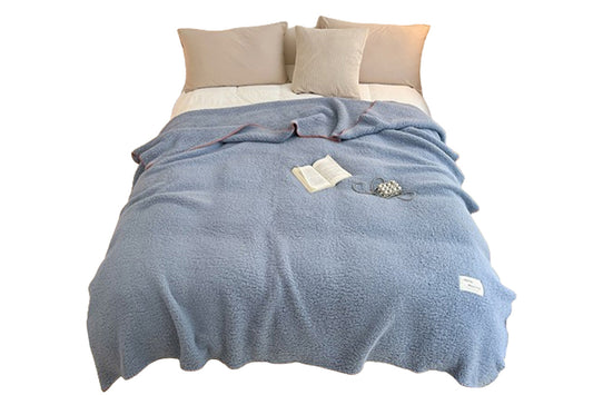 Sherpa Throw Blanket Winter Fuzzy Throws Fluffy Soft Cozy Fleece Plush Blanket-Blue
