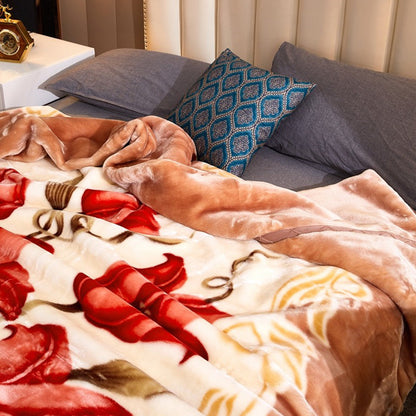 Soft Queen Size Blanket Double-Sided Winter Warm Quilt Throw Blanket Style 4