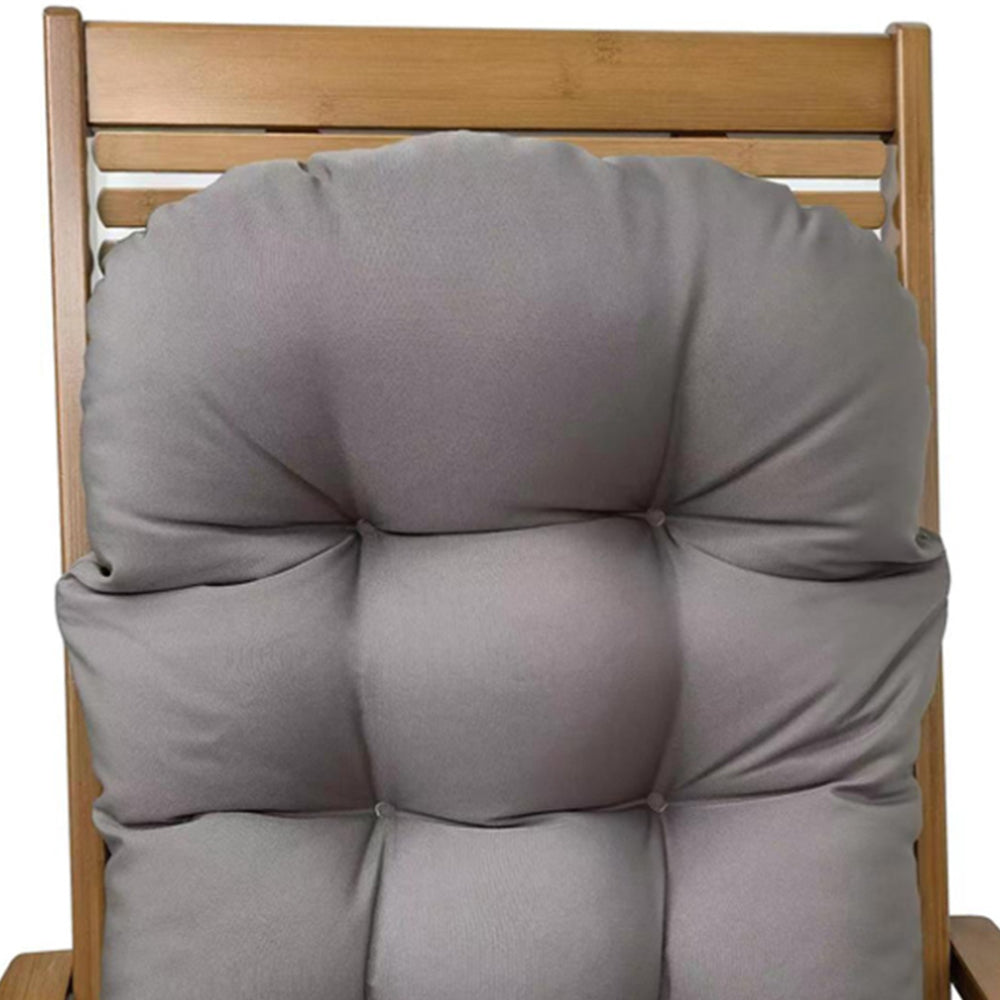 Patio Adirondack Chair Cushion High Back Rocking Chair Seat Pad with Ties Dark Grey