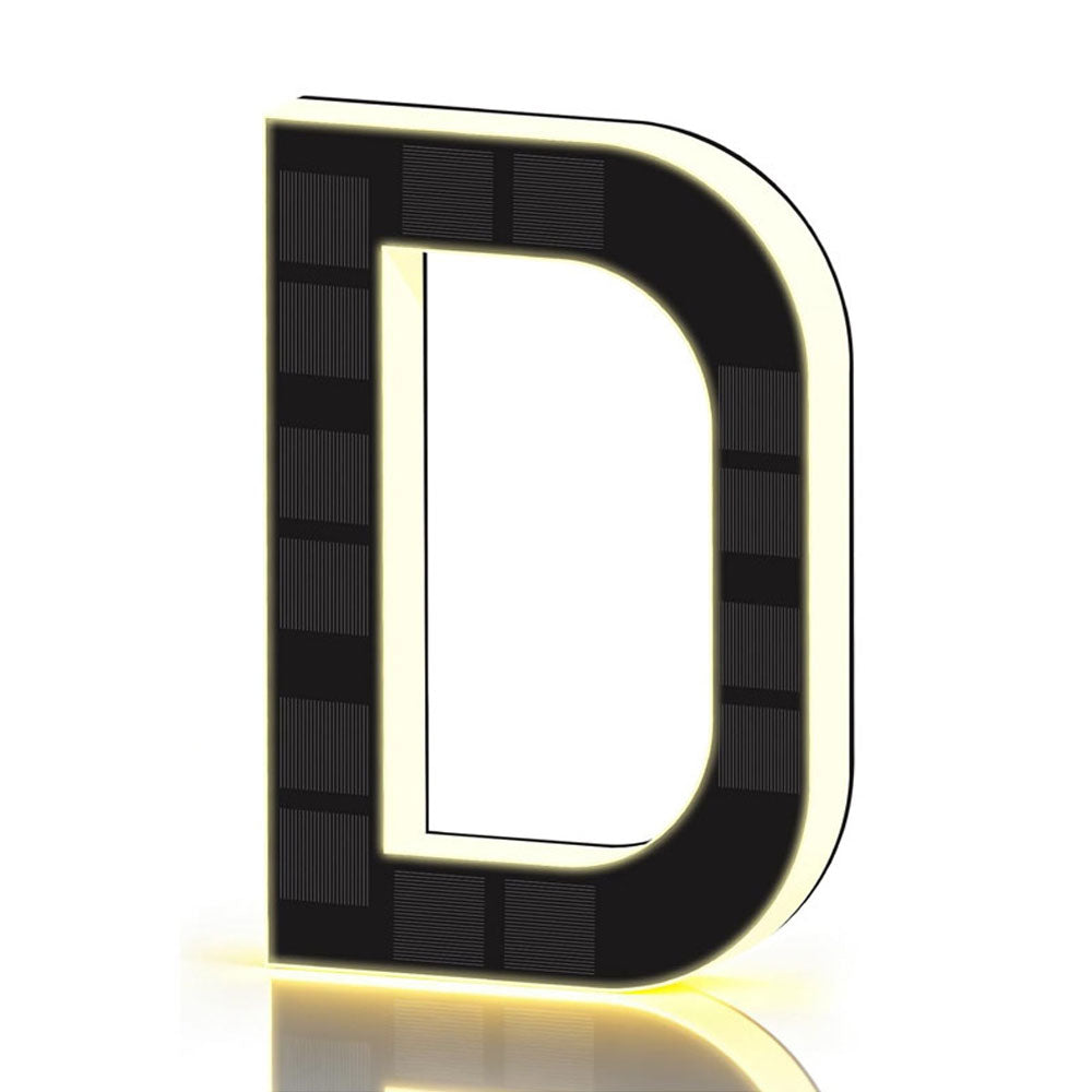 Solar Illuminated Address Sign with Light -D