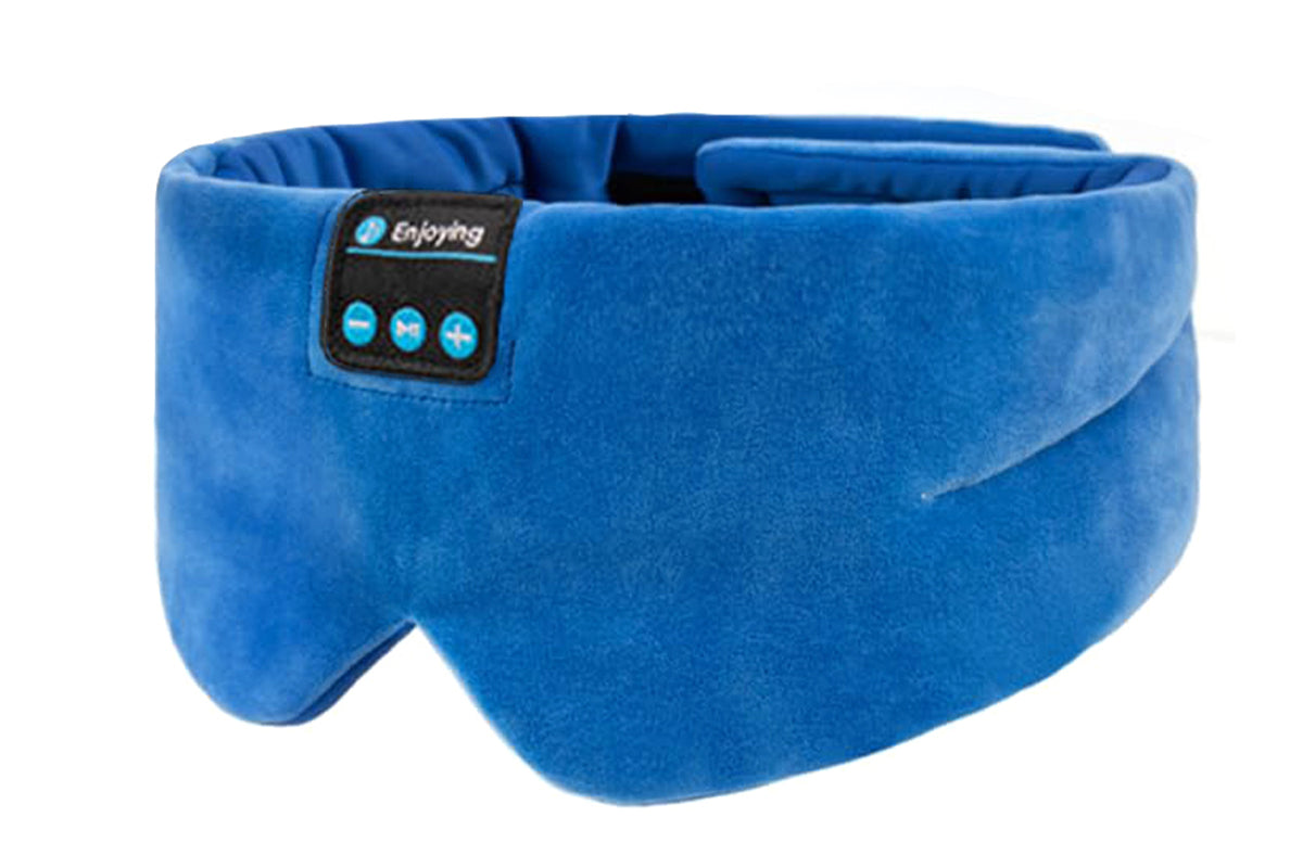 Bluetooth Sleep Mask with Headphones Music Eye Mask for Sleeping Travel Meditation -Blue