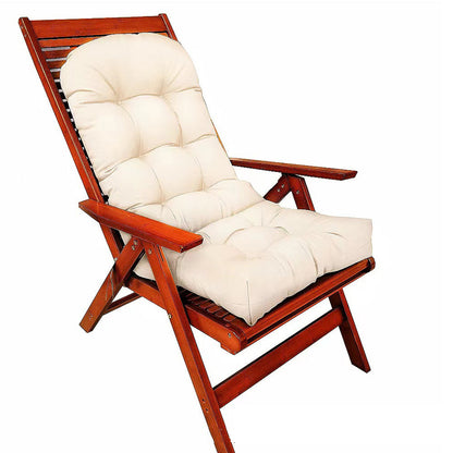 Patio Adirondack Chair Cushion High Back Rocking Chair Seat Pad with Ties Beige