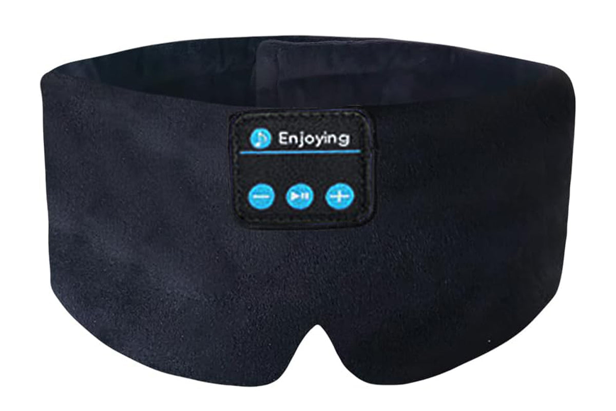 Bluetooth Sleep Mask with Headphones Music Eye Mask for Sleeping Travel Meditation -Black