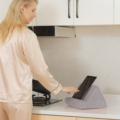 Multi-Angle Tablet Holder Compatible with iPads Lazy Holder Stand for Bed and Desk with 2 Pockets Grey