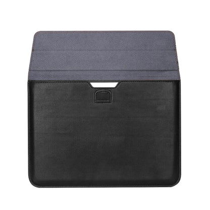 For Macbook PU Leather Macbook Case Wear Resistant Sleeve Cover with Stand Black