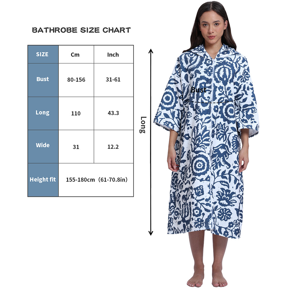 Unisex Hooded Towel Poncho Swim Parka for Adults - Floral