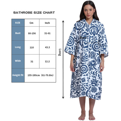 Unisex Hooded Towel Poncho Swim Parka for Adults - Floral