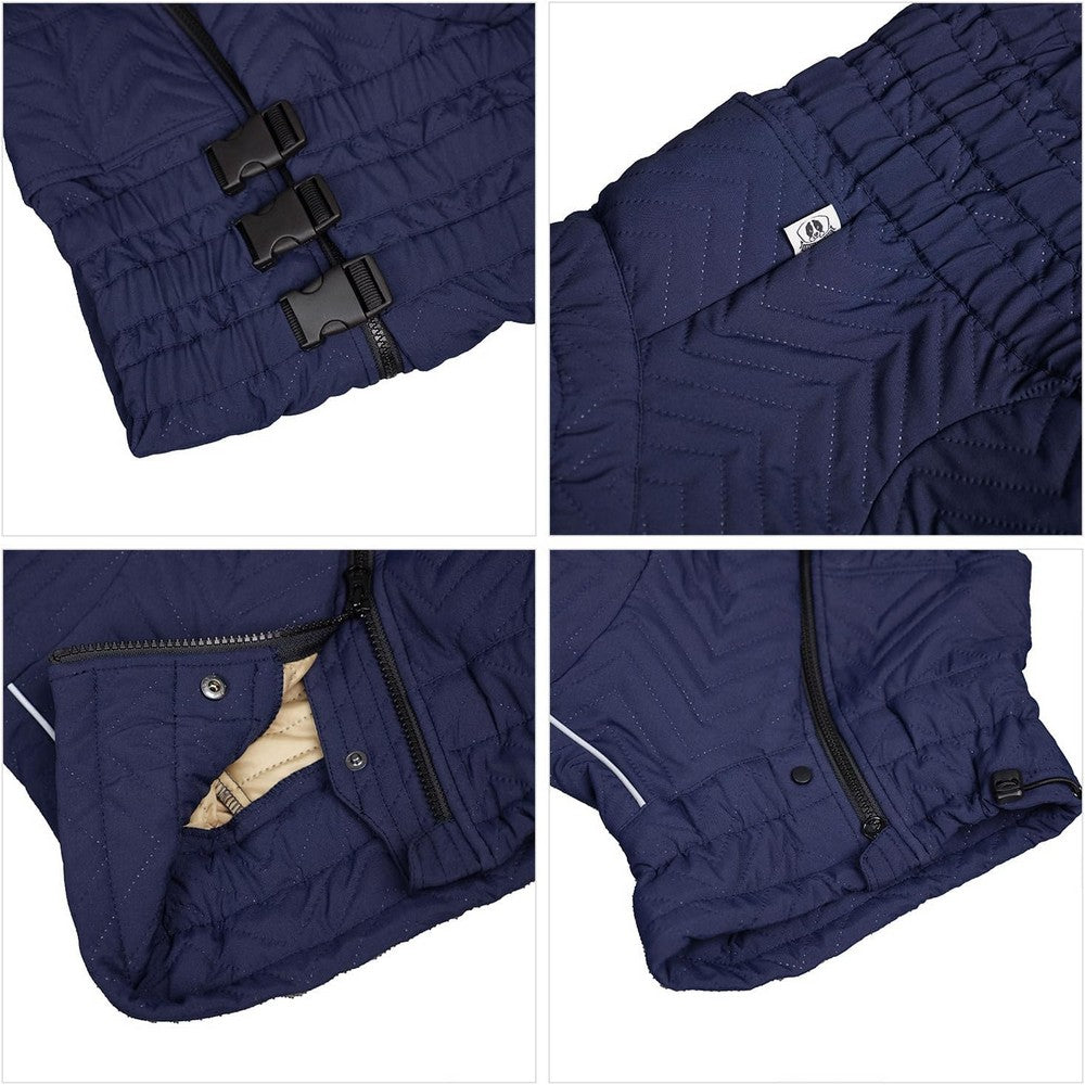 Warm Dog Vest Reflective Coat Windproof Winter Jacket for Pet Dogs  Navy