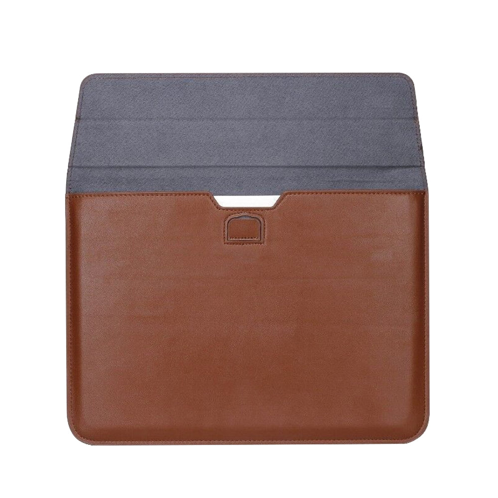 For Macbook PU Leather Macbook Case Wear Resistant Sleeve Cover with Stand Brown