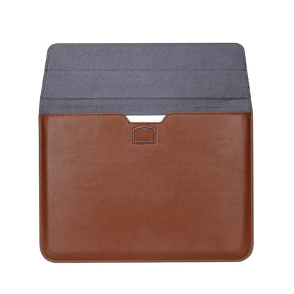 For Macbook PU Leather Macbook Case Wear Resistant Sleeve Cover with Stand Brown