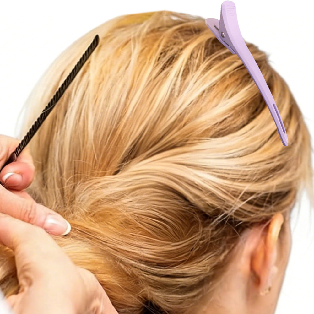 Non-Slip Plastic Sectioning Hair Clips for Salon Styling