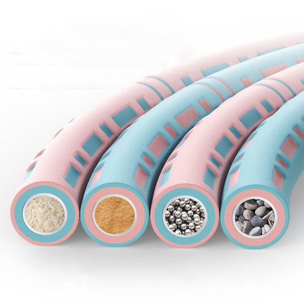 Detachable Weighted Hula Hoop 6 Sections Adjustable Fitness Hoop for Adults-Pink