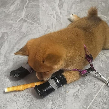 Waterproof Anti Slip Pet Shoes with Rubber Sole for Indoor and Outdoor Use Black